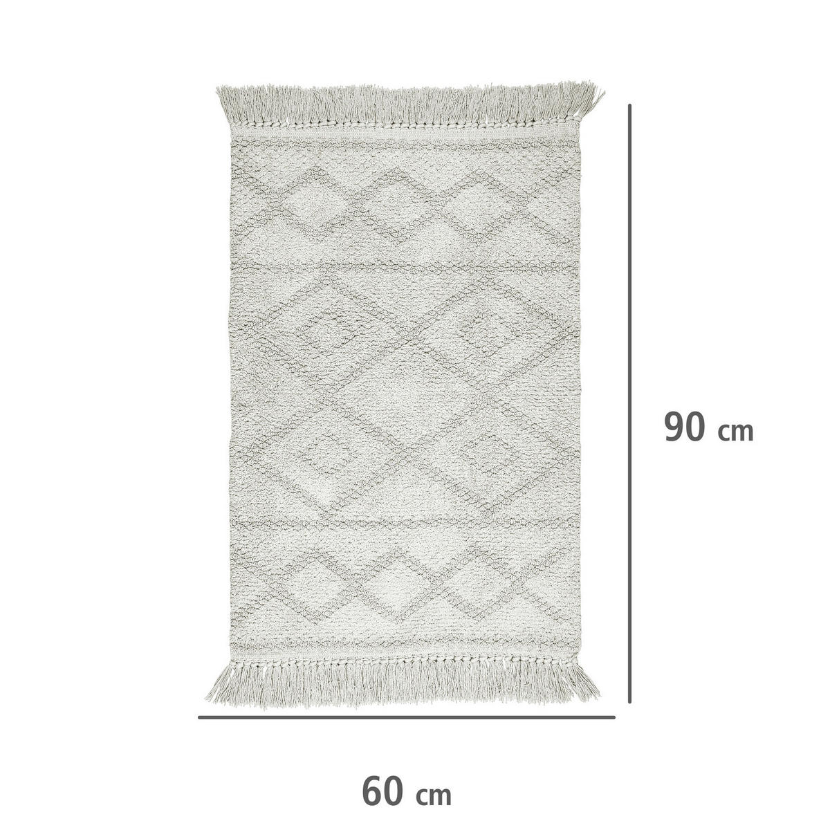 BADEMATTE 60/90 cm - Grau, Naturmaterialien (60/90cm)