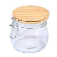 GLAS mit Bambusdeckel 0,45 l 11/11/10 cm - Transparent, Glas (11/10/11cm) - Homea