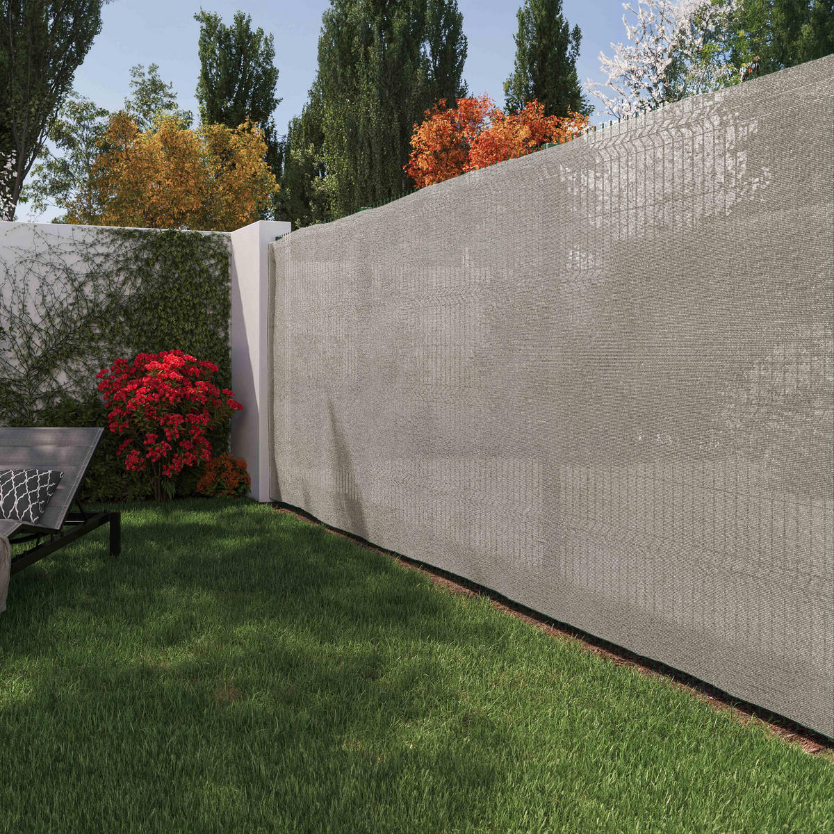 SICHTSCHUTZ 2x50m, Bedeckung 85 %, Greige - Greige, Textil (200/200cm) - Oviala