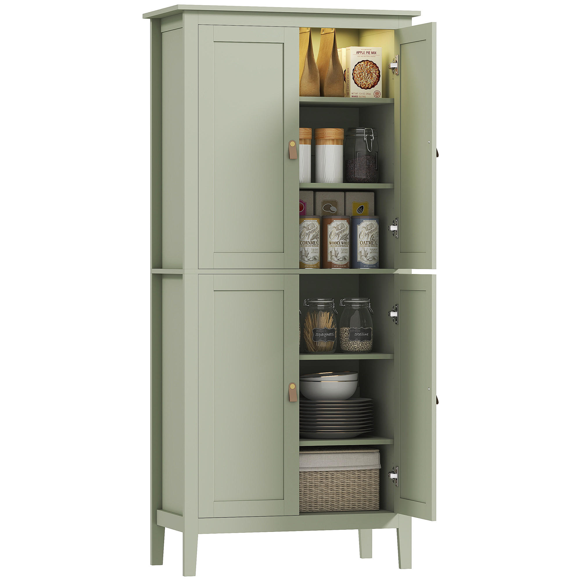 HIGHBOARD DE-11186 Höhenwandschrank mit LED & Bewegungssensor Grün - Grün, Holzwerkstoff (40/176.5/80cm) - ComfortXL