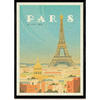 POSTER Paris Stadtfarben A3 Schwarzer Rahmen - Schwarz, Papier (29.7/5/42cm) - Nacnic
