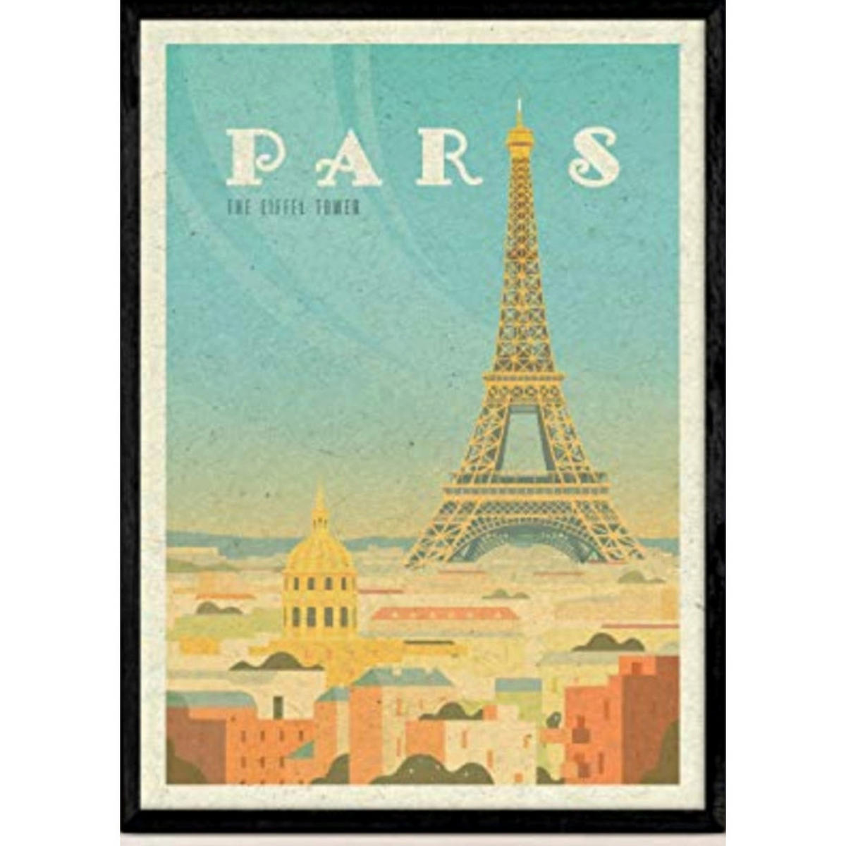 POSTER Paris Stadtfarben A3 Schwarzer Rahmen - Schwarz, Papier (29.7/5/42cm) - Nacnic