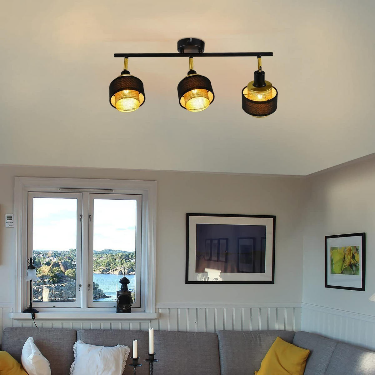 STRAHLER Lisbeth 3-flammig 53/10/13 cm - Schwarz, Metall (53/10/13cm) - Nettlife