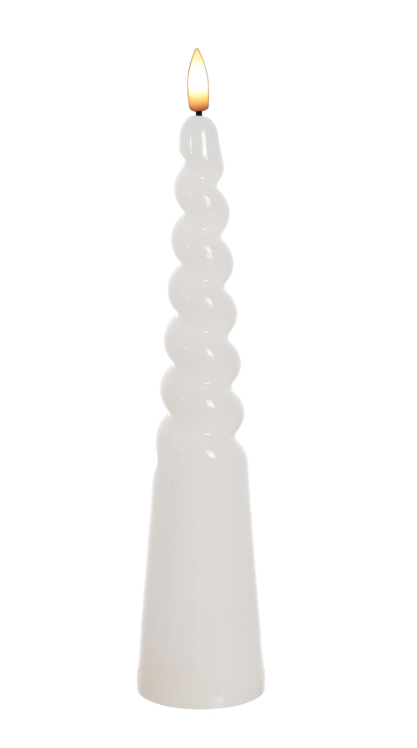 LED-KERZE Idalia Weiß 7.5/4/27.5 cm Kunstoff - Weiß, Kunststoff (7.5/4/27.5cm) - Mondex