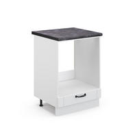 HERDUMBAUSCHRANK Fame-Line Weiß Landhaus 60 cm, AP Anthrazit - Weiß, Holzwerkstoff (60/82/60cm) - Vicco