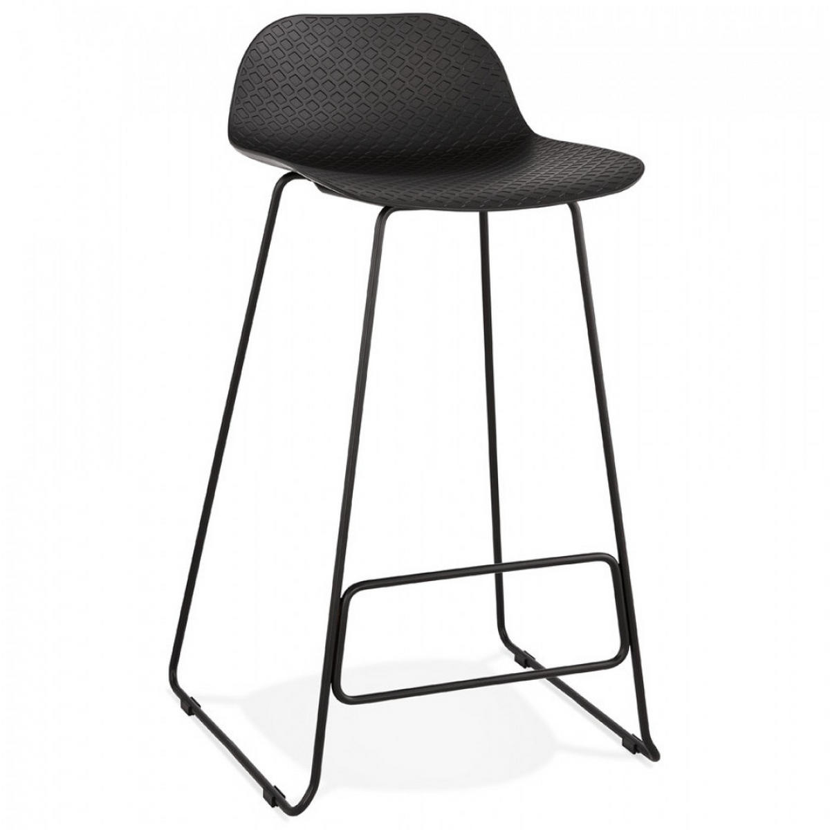 BARHOCKER Schwarz 50.5x95x53cm - Schwarz, Kunststoff/Metall (50.5/95/53cm) - AlterEgo