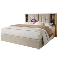 POLSTERBETT 140/200 cm in Natur mit Stauraum und USB- und Type-C-Anschlüssen - Naturfarben, Textil (140/200cm) - Flora Grace