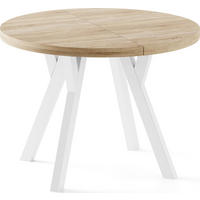 ESSTISCH Twixy XXL groß rund oval ausziehbar, Eiche Hell Braun 100-300/100/76 cm - Weiß/Sonoma Eiche, Holz/Holzwerkstoff (100/100/76cm) - WFL GROUP