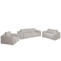 SOFASET Vajana 3-2-1 - Creme, Holzwerkstoff/Textil (240/86/102cm) - Fun Möbel