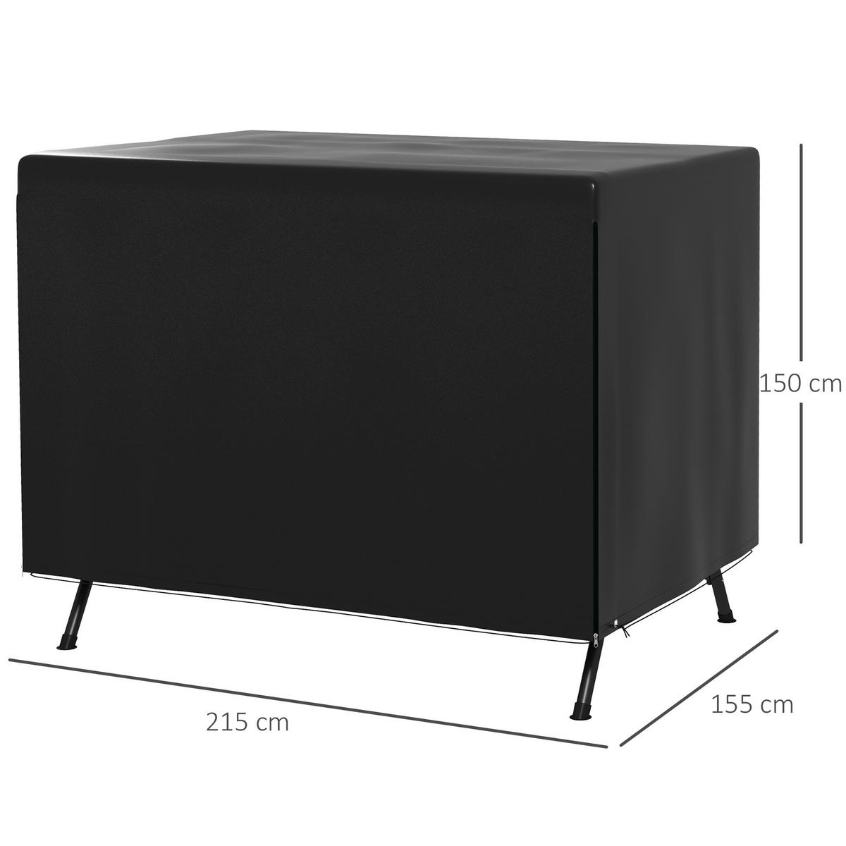 GARTENMÖBELABDECKUNG DE-07077 wetterfest, XL, für Hollywoodschaukel Schwarz - Schwarz, Kunststoff (155/150/215cm) - ComfortXL