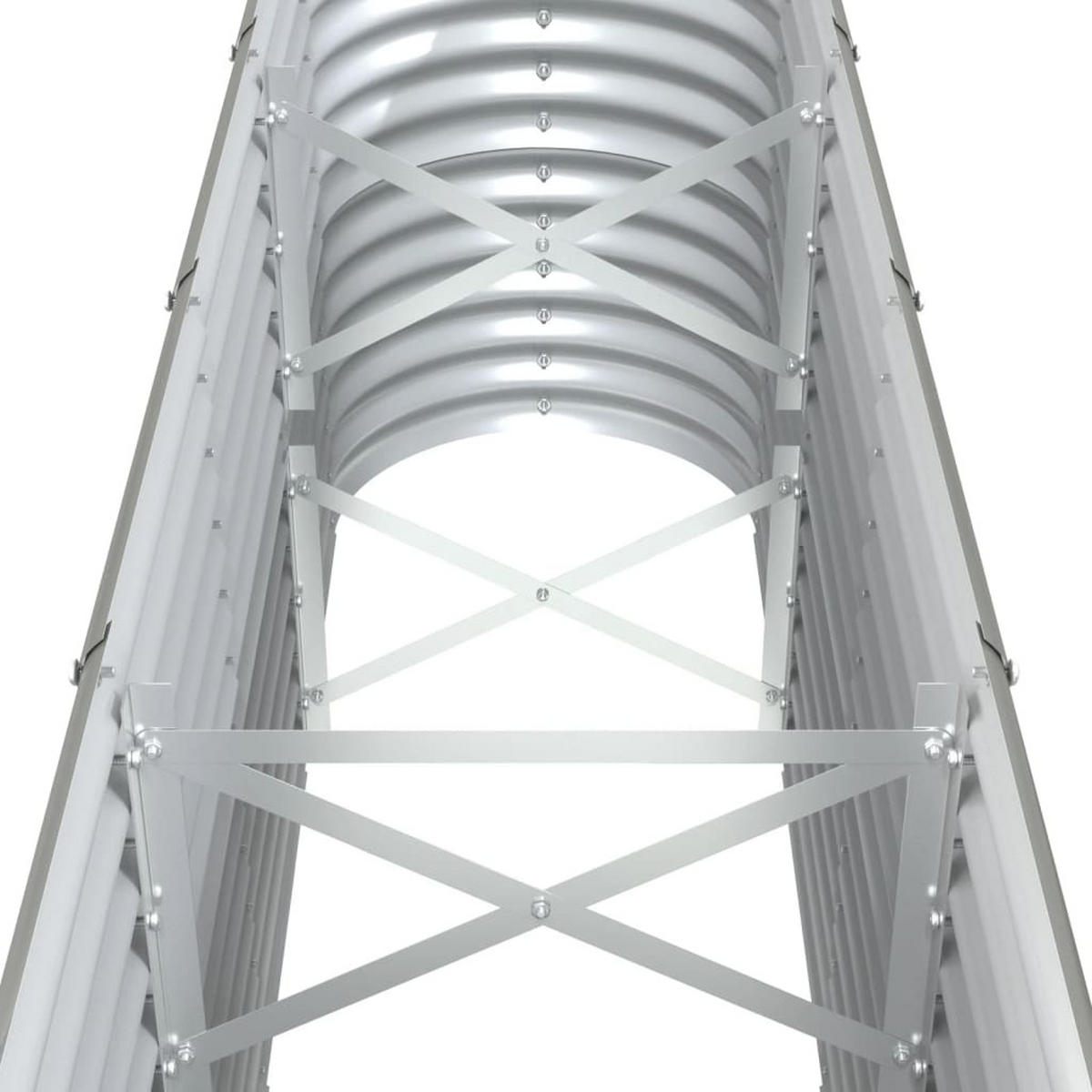 HOCHBEET Verzinkter Stahl 332/40/68 Cm Grau - Grau, Metall (332/68/40cm) - vidaXL