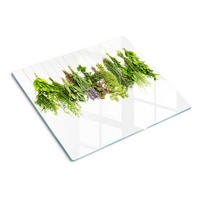 GLASPLATTE 60x52 cm Kräuterschnur - Grün, Glas (60/0.4/52cm) - TULUP