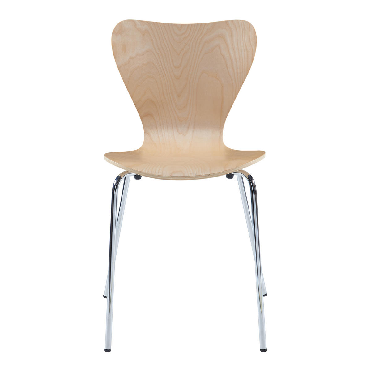 ESSZIMMERSTUHL-SET 4 TLG. Essunga - Chromfarben/Birkefarben, Holz/Metall (48/80/45.5cm) - [en.casa]