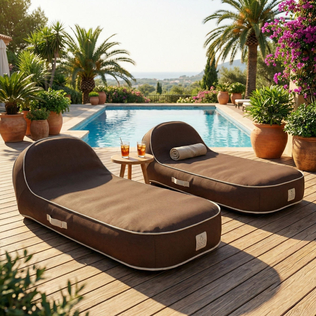 SONNENLIEGE PALMA Braun - Braun, Kunststoff/Textil (85/27/85cm) - Coco Lounge