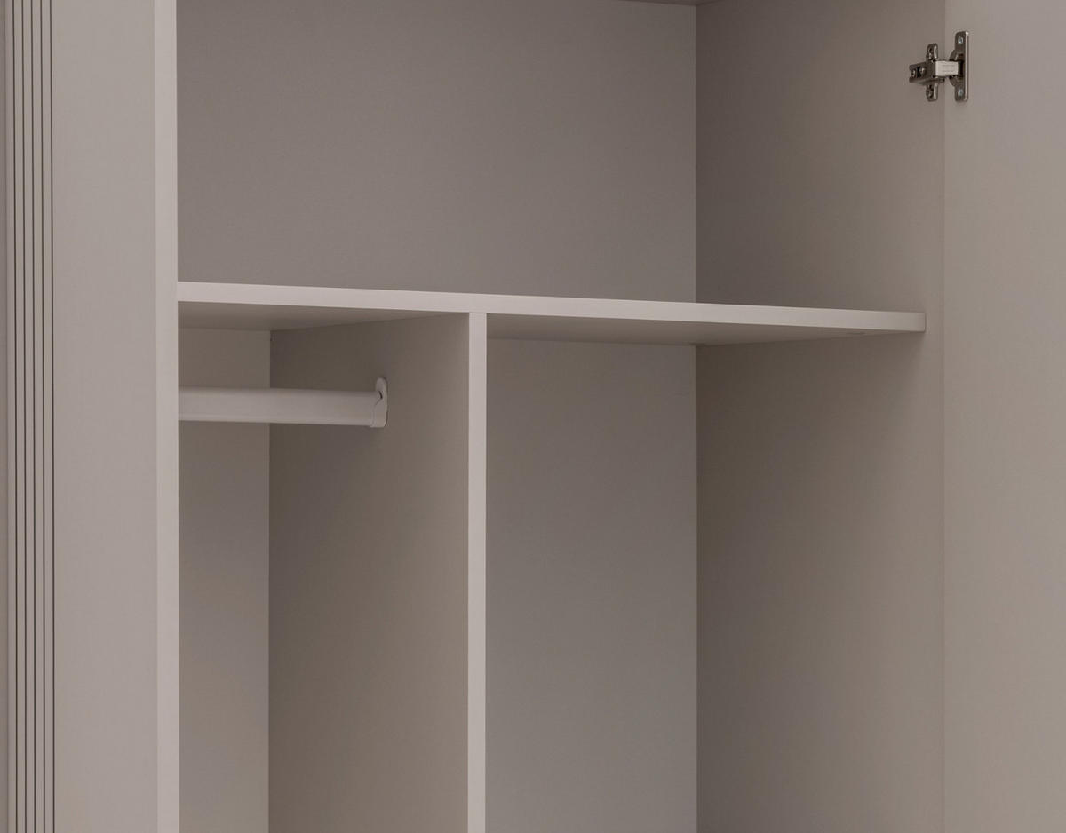 KLEIDERSCHRANK Kaschmir 2-türig 90 x 190 cm, Drehtürenschrank mit viel Stauraum - Kaschmir/Schwarz, Holzwerkstoff/Kunststoff (90/190/55cm) - Inn.Furn