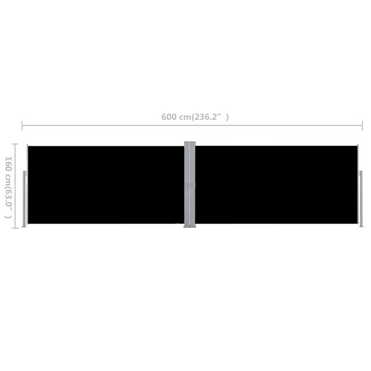 SEITENMARKISE Ausziehbar Schwarz 160/600 Cm - Schwarz, Textil (600/160/600cm) - vidaXL