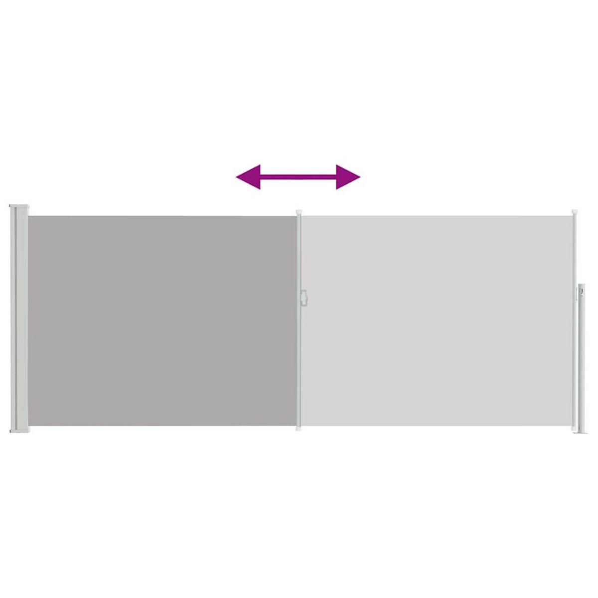 SEITENMARKISE Ausziehbare 120/300 cm, Stahlrahmen und Polyestergewebe, Grau - Grau, Textil (8/120/300cm) - vidaXL