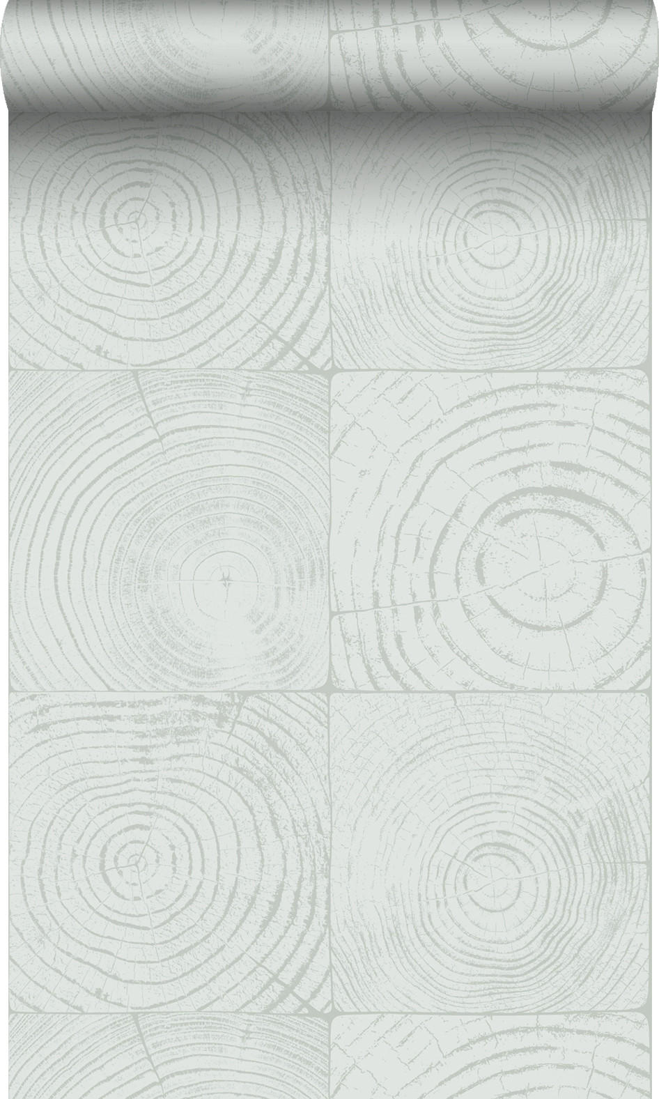 TAPETE Querschnitte von Baumstämmen 53 cm x 10.05 m - Türkis, Papier (53/1000cm) - Origin Wallcoverings