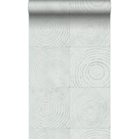 TAPETE Querschnitte von Baumstämmen 53 cm x 10.05 m - Türkis, Papier (53/1000cm) - Origin Wallcoverings