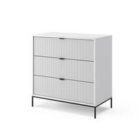 KOMMODE Eliza Weiß 80 x 81.2 cm mit 3 Schubladen - Weiß, Holzwerkstoff (42/81.2/80cm) - Vicco