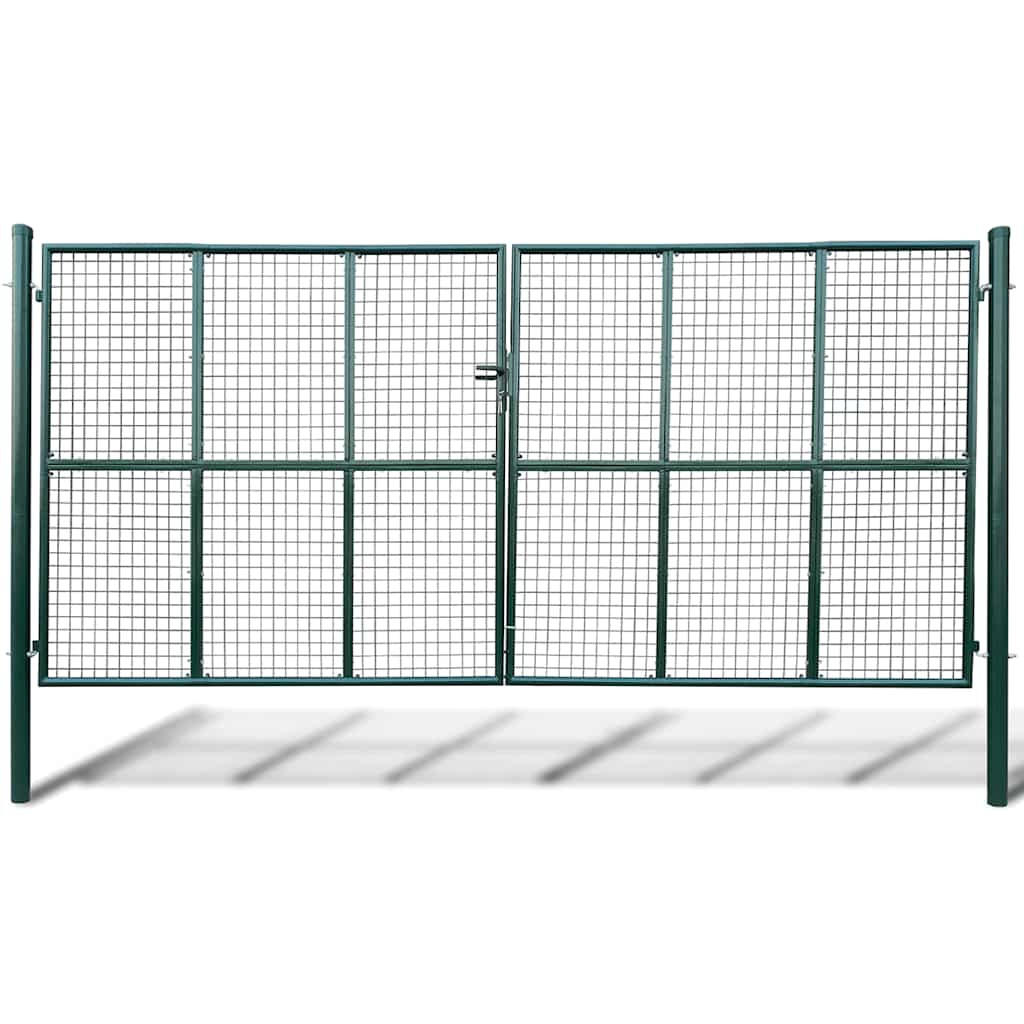 vidaXL Maschen-Gartentor Grün 250 cm