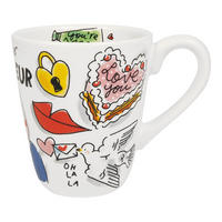 BECHER Valentinstag Monsieur in Bunt - 350 ml - Multicolor, Keramik (0.35L) - Blond Amsterdam