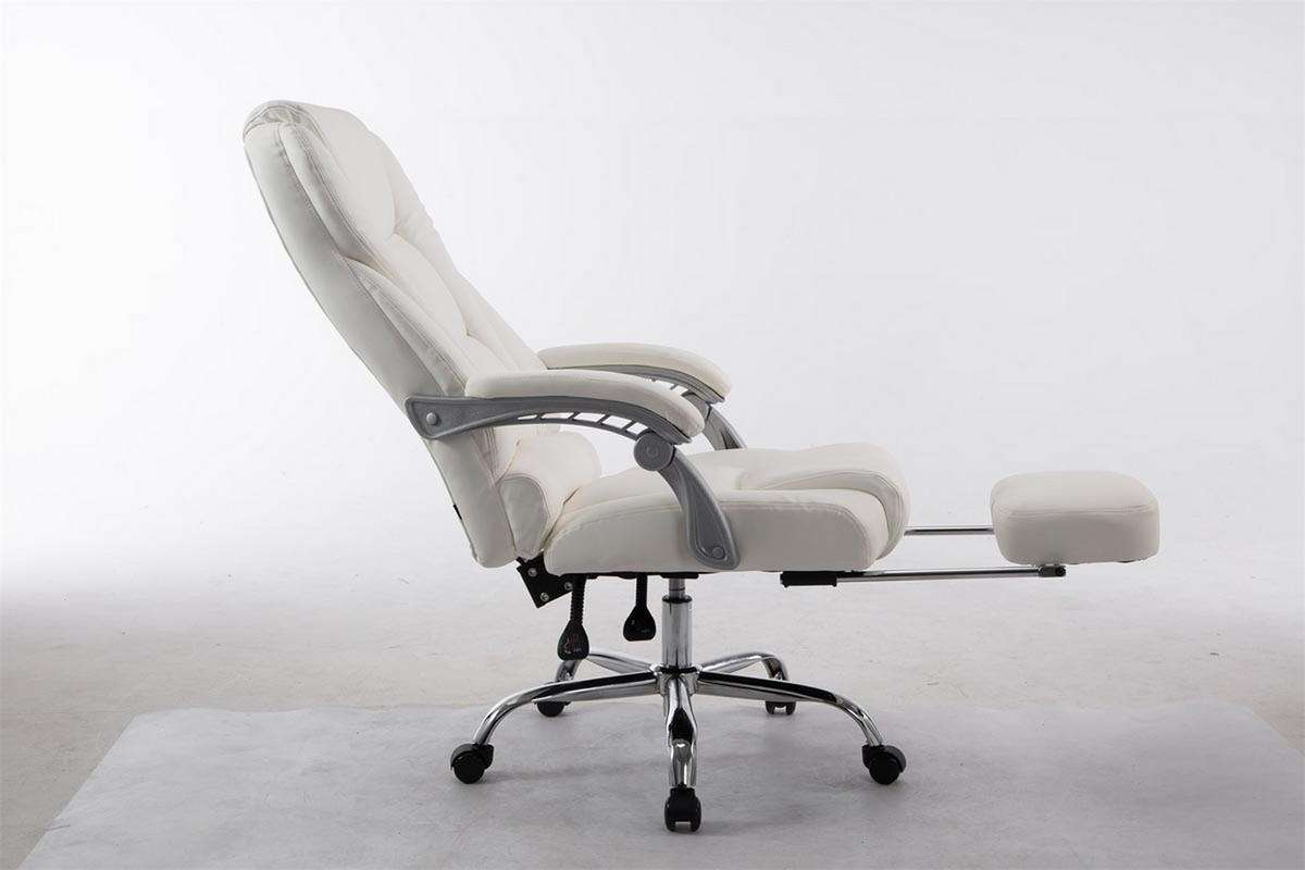 BÜROSTUHL Pacira, Kunstleder Weiß - Weiß, Textil/Metall (68/127/64cm) - TPFLiving