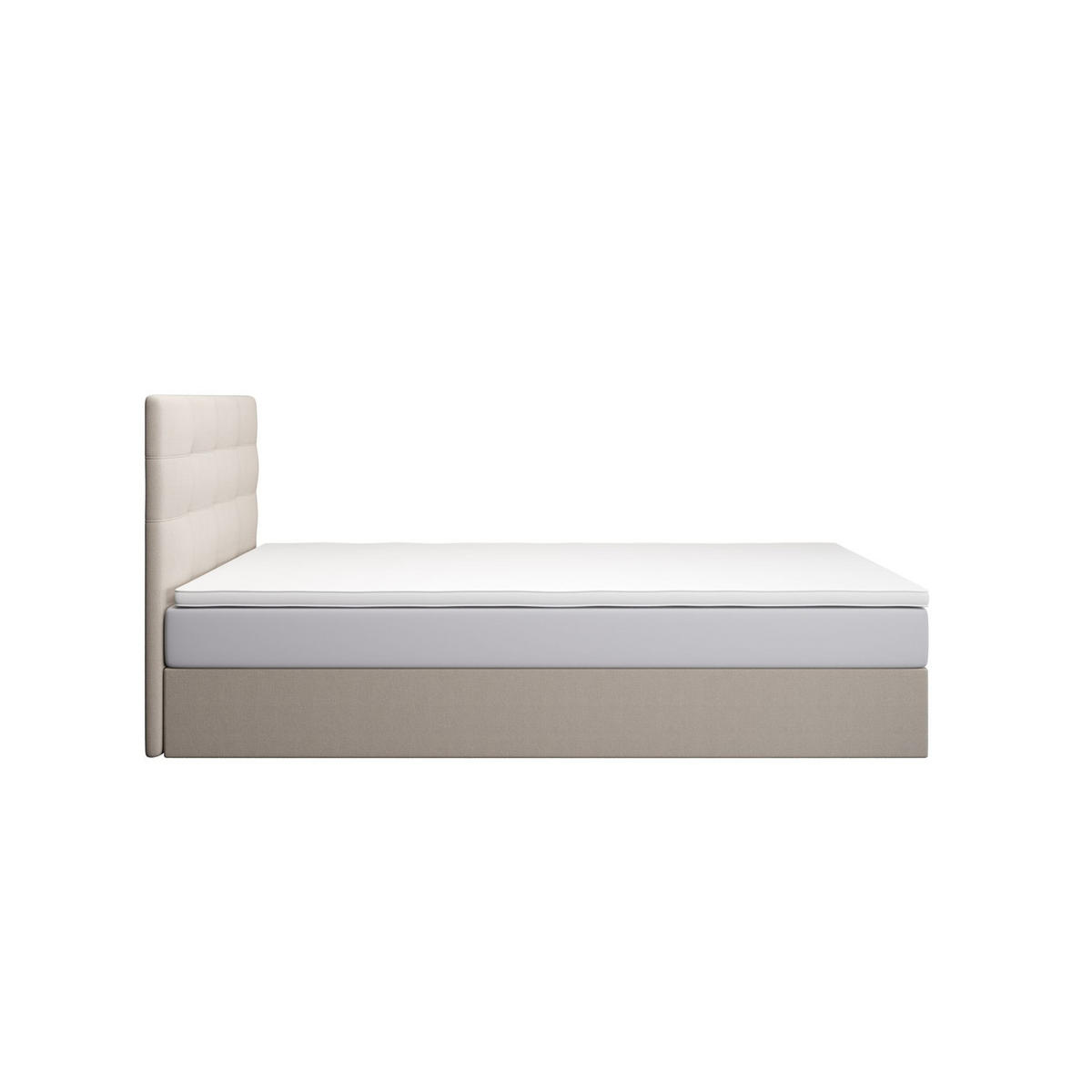 BOXBETT DUO 1 100x200 Cosmic 10, mit Matratze H3 und Topper, Beige - Beige, Holz/Kunststoff (100/200cm) - Bedante