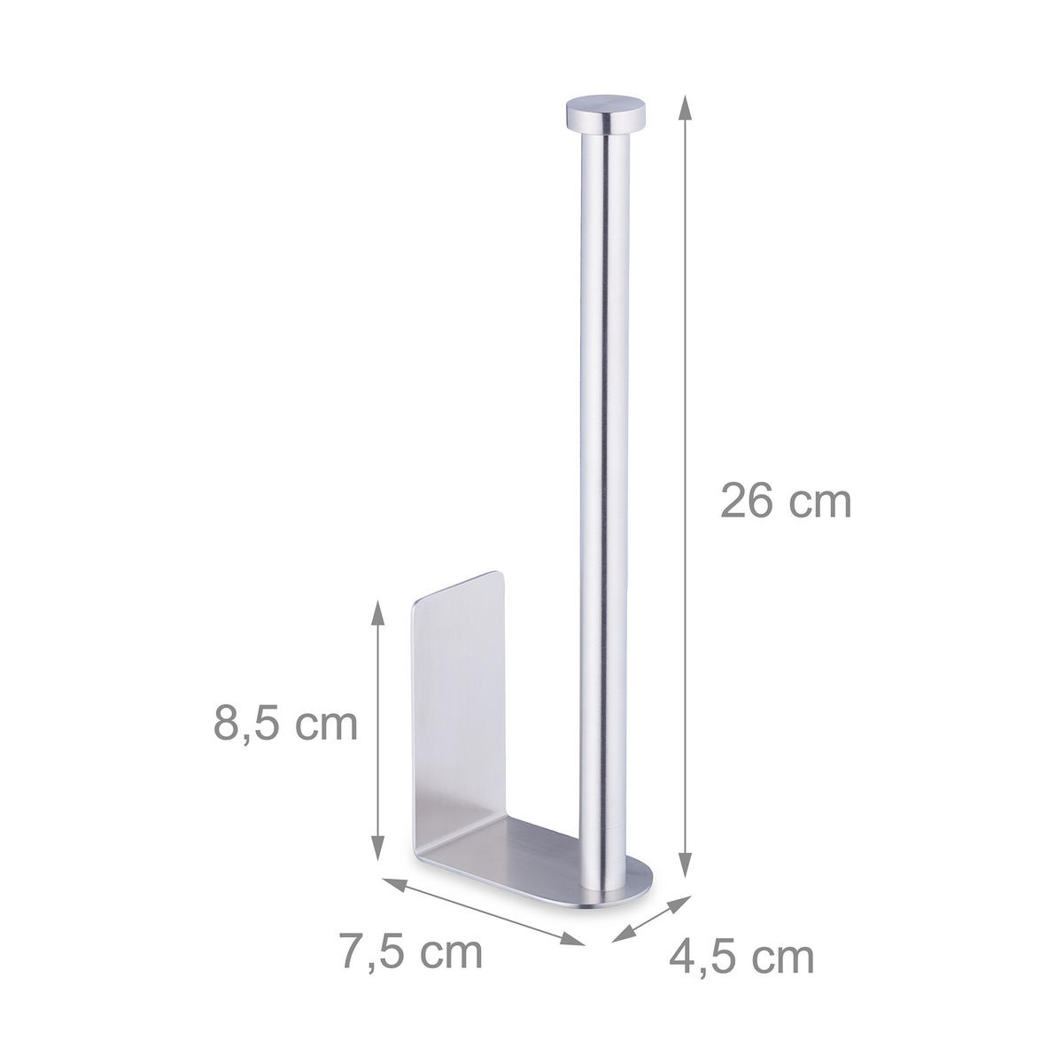 ERSATZROLLENHALTER - Silberfarben, Metall (4.5/26/7.5cm) - Relaxdays