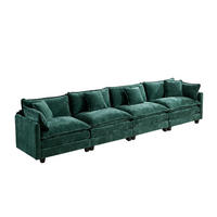 4-SITZER-SOFA DE-33976 modular Grün - Grün, Holzwerkstoff (380/84/75cm) - ComfortXL