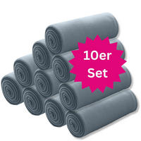 FLEECEDECKE 10er Set grau 130/160 cm Kettelrand Anti-Pilling - Grau, Textil (130/160cm) - wometo