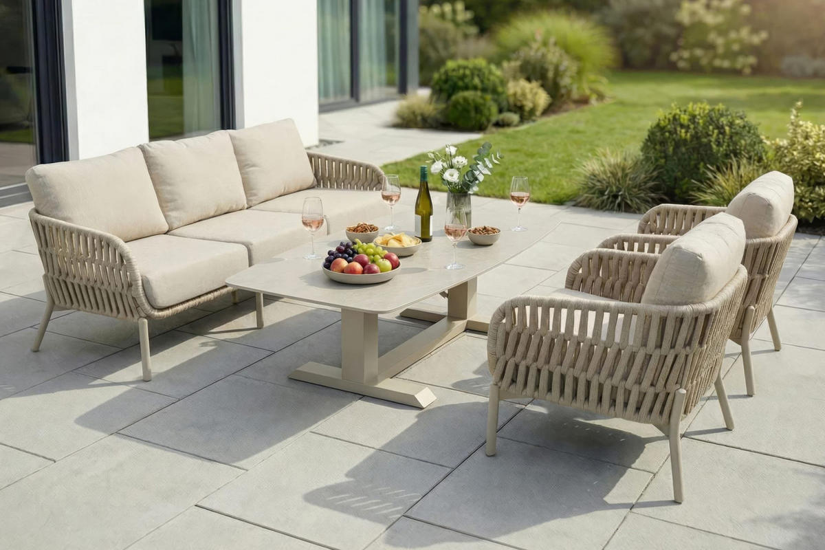 LOUNGESOFA Malte 67x202x82 cm, Kunststoff, Taupe - Taupe, Kunststoff/Metall (202/67/82cm) - dasmöbelwerk