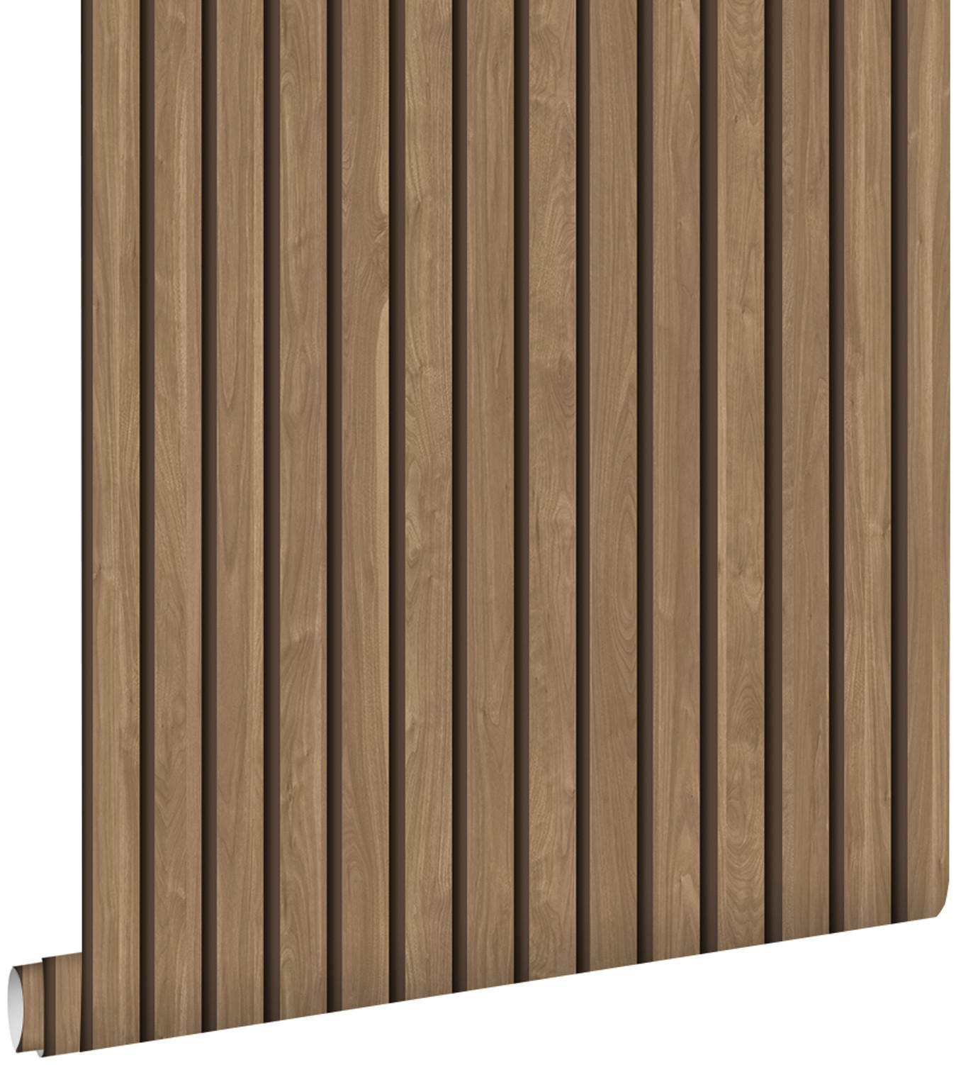 TAPETE 3D Holzpaneele 53 cm x 10.05 m - Braun, Papier (53/1000cm) - ESTAhome