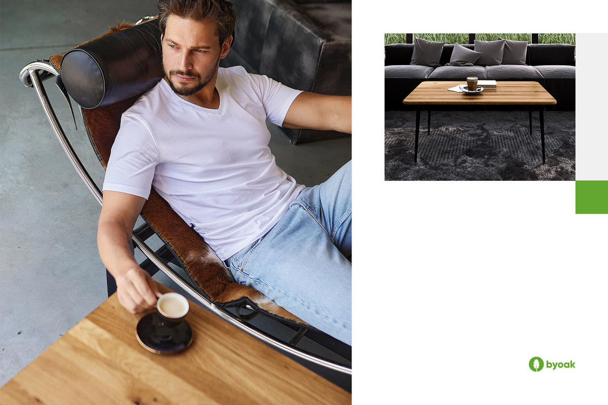 KAFFEETISCH LINA - Kernbuche, Holz (110/60/48cm) - byoak