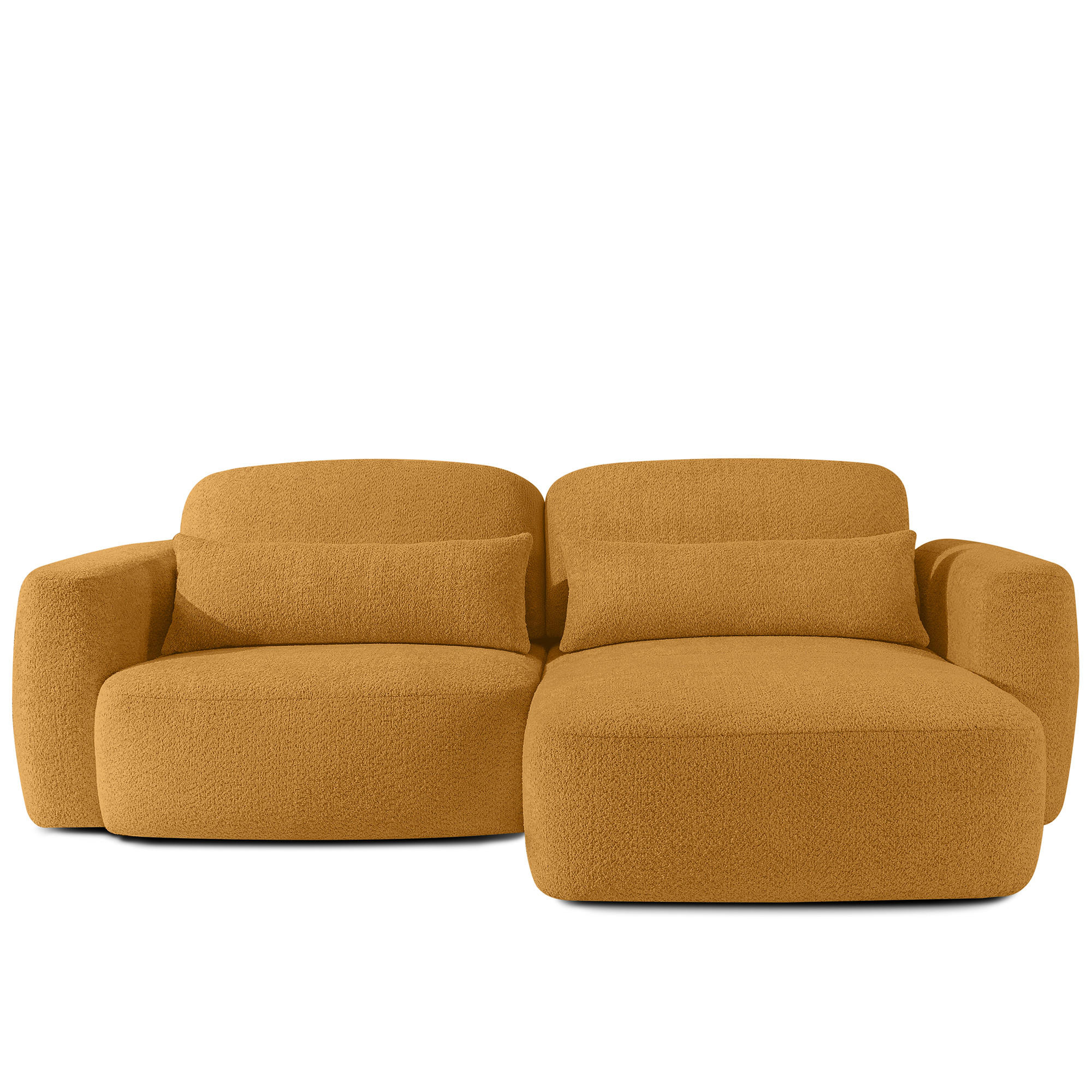 ECKSOFA rechts ELOSA - Honig, Holz/Textil (245/165cm) - KONSIMO®