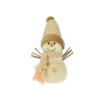 LAALU DEKORATION Schneemann creme 14 x 32 cm - Creme, Kunststoff/Textil (30/20/40cm) - LAALU