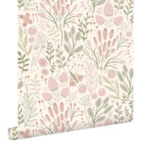 TAPETE Blätter und Blumen 50 x 900 cm - Weiß, Papier (50/0.1cm) - ESTAhome