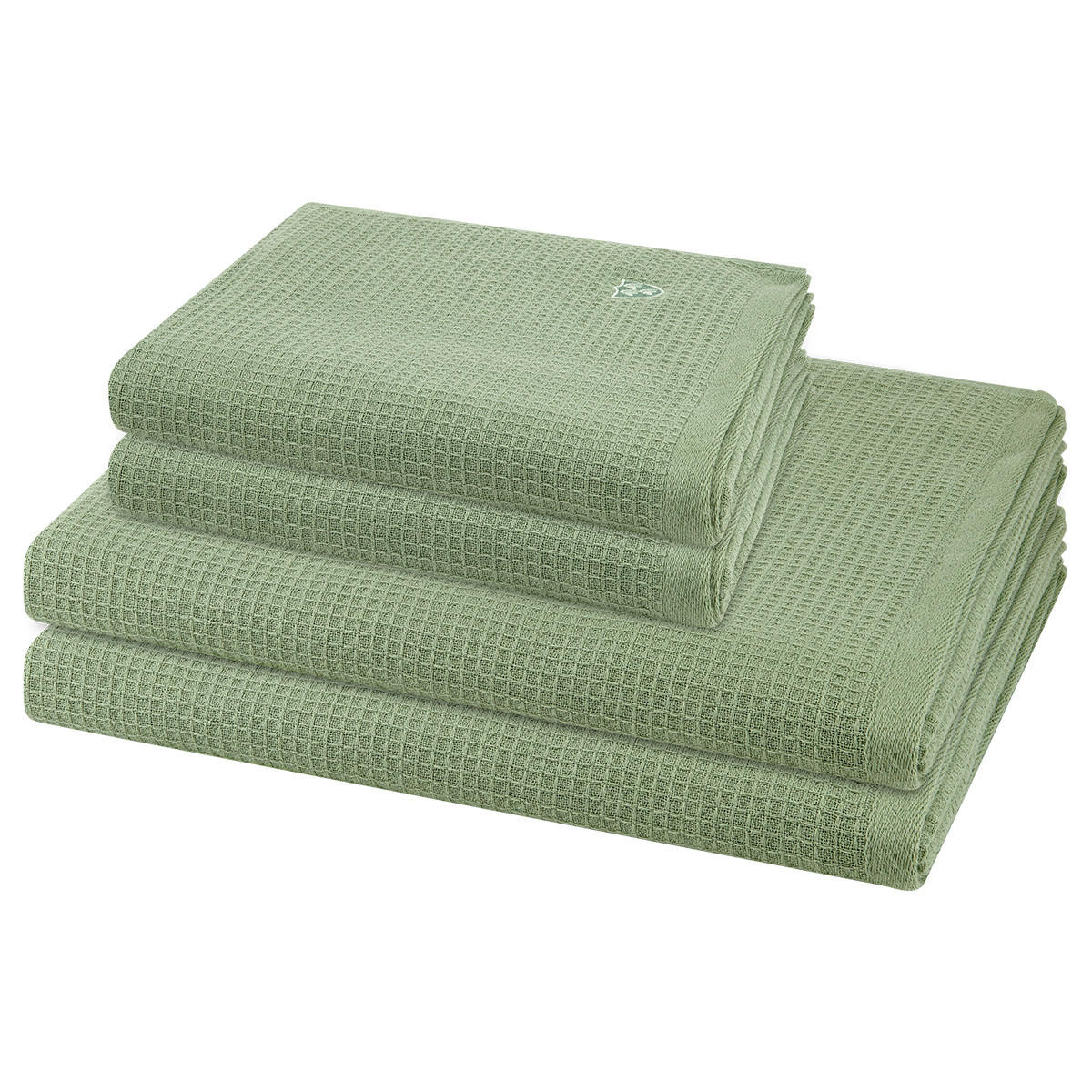 FROTTIERSET Pique 4-teilig - Grün, Textil (50/100cm) - Ross