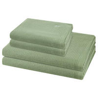 FROTTIERSET Pique 4-teilig - Grün, Textil (50/100cm) - Ross