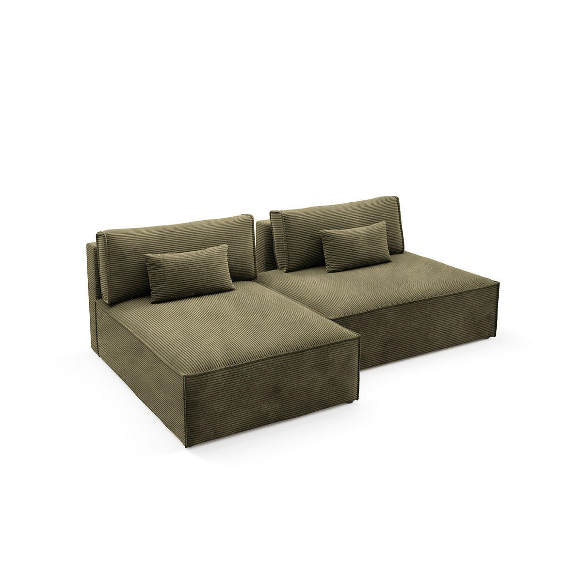 ECKSOFA Georgia Grün - Grün, Holz (236/148cm) - Petits-meubles