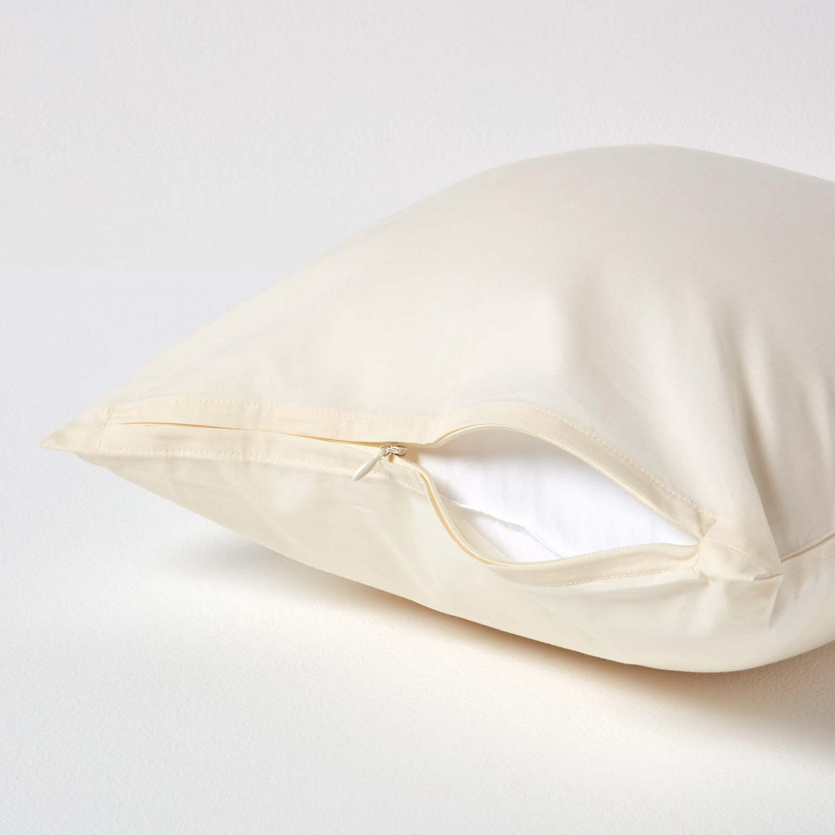 KISSENBEZUG Perkal, Ägyptische Baumwolle, Fadendichte 200 - Creme, Textil (40/40cm) - Homescapes