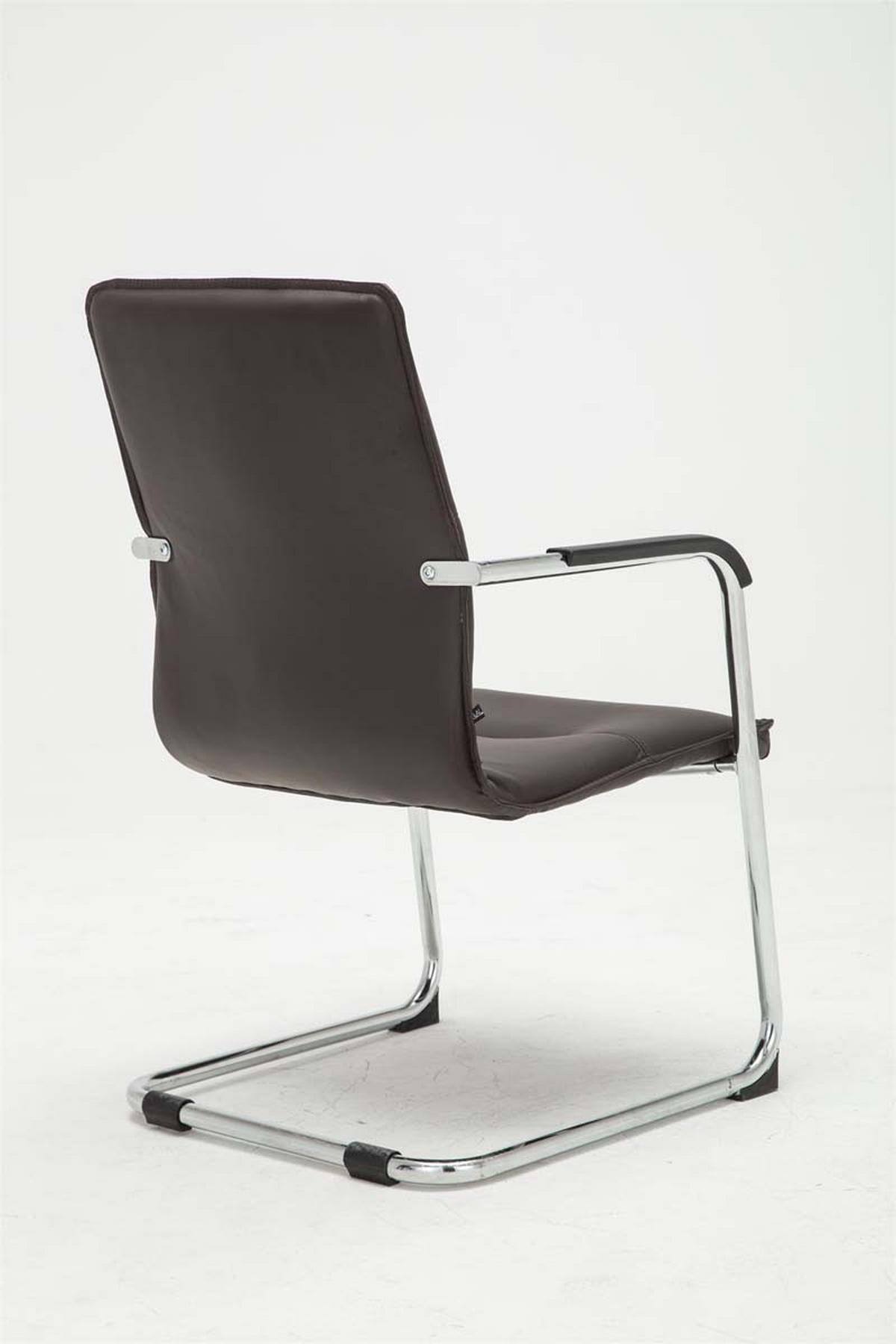 BESUCHERSTUHL 2er-Set SEATTLE 92x56x60 cm Braun Kunstleder - Braun, Leder/Metall (56/92/60cm) - DELUKE