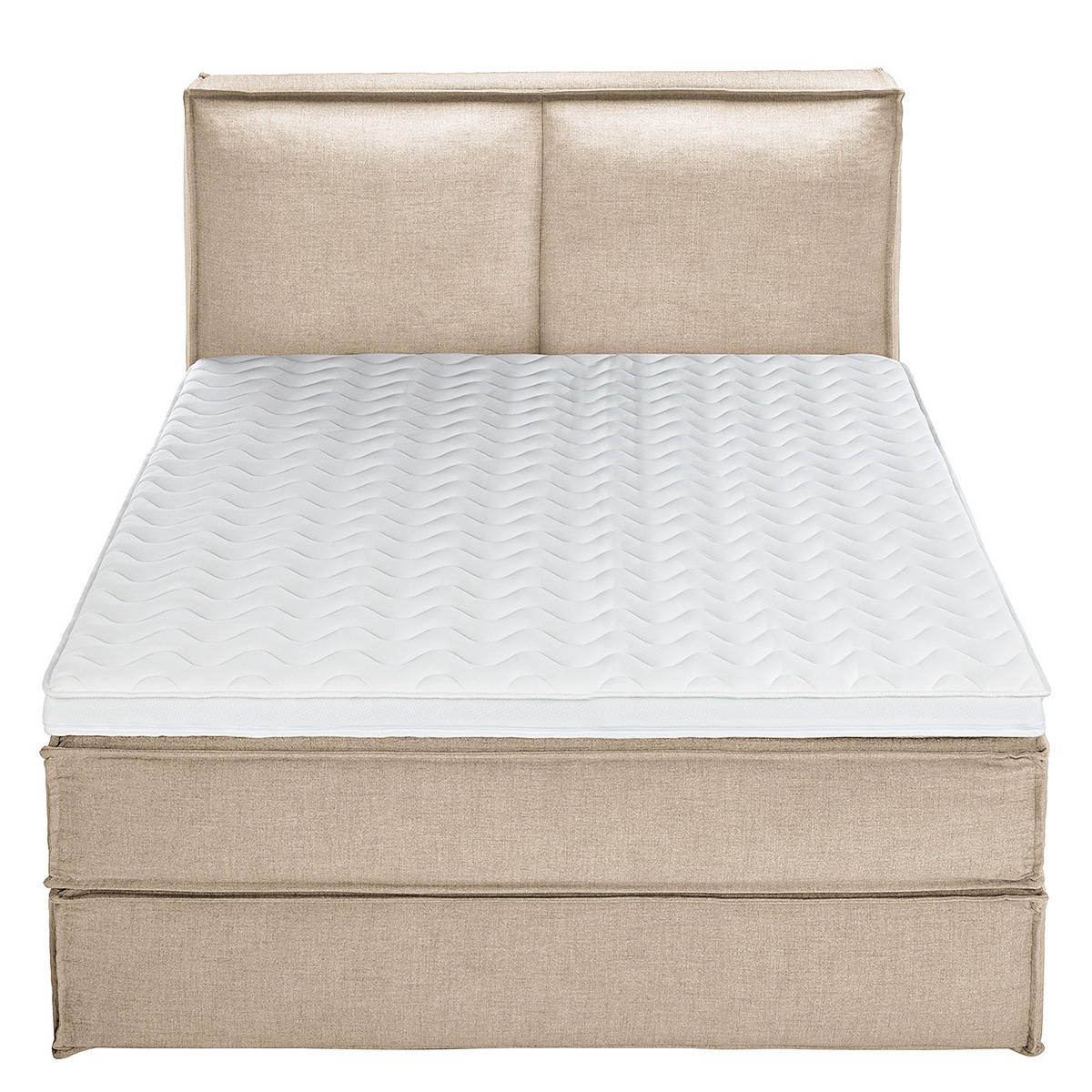 BOXSPRINGBETT mit Kopfteil - Premium - Beige, Textil (160/220cm) - home24