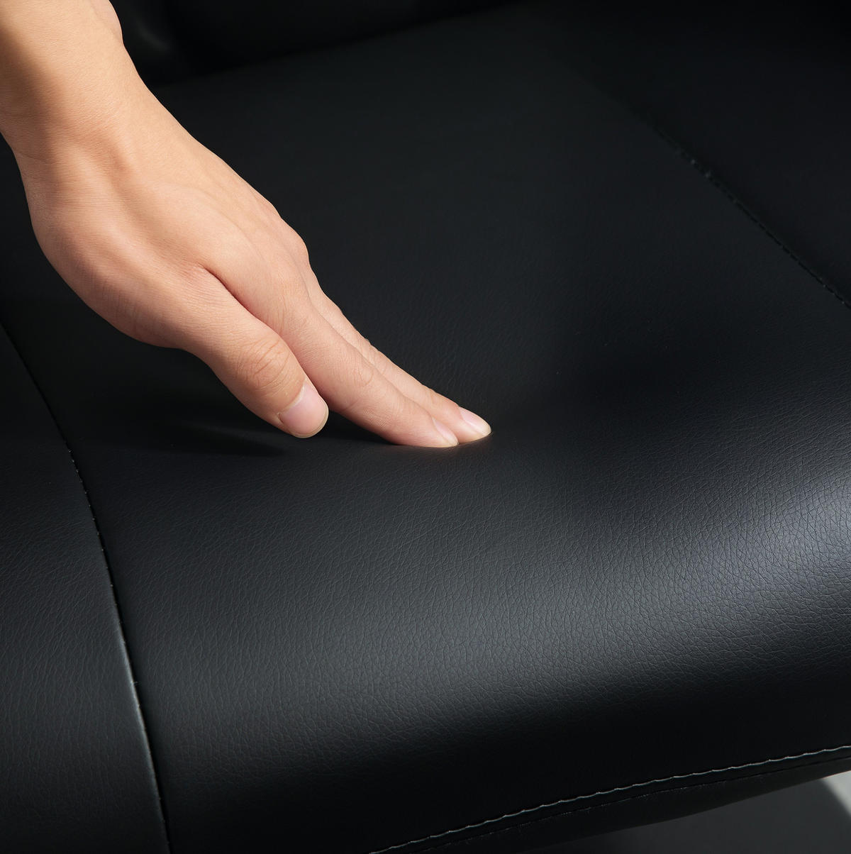SESSEL 70/79/105 cm mit Hocker, 360°-Drehfunktion & Relaxfunktion - Schwarz, Kunststoff (70/105/79cm) - BEAOK