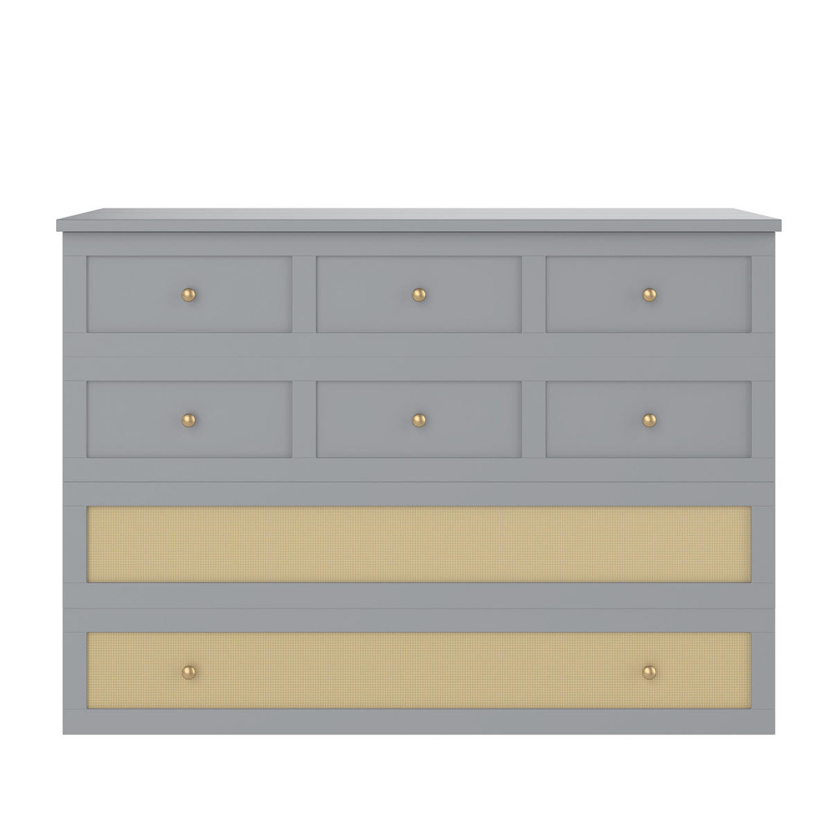 BETT mit Bettkasten 140/200 cm in Grau – umbaubar, mit Kopfteil und USB - Grau, Holzwerkstoff (140/200cm) - BEAOK