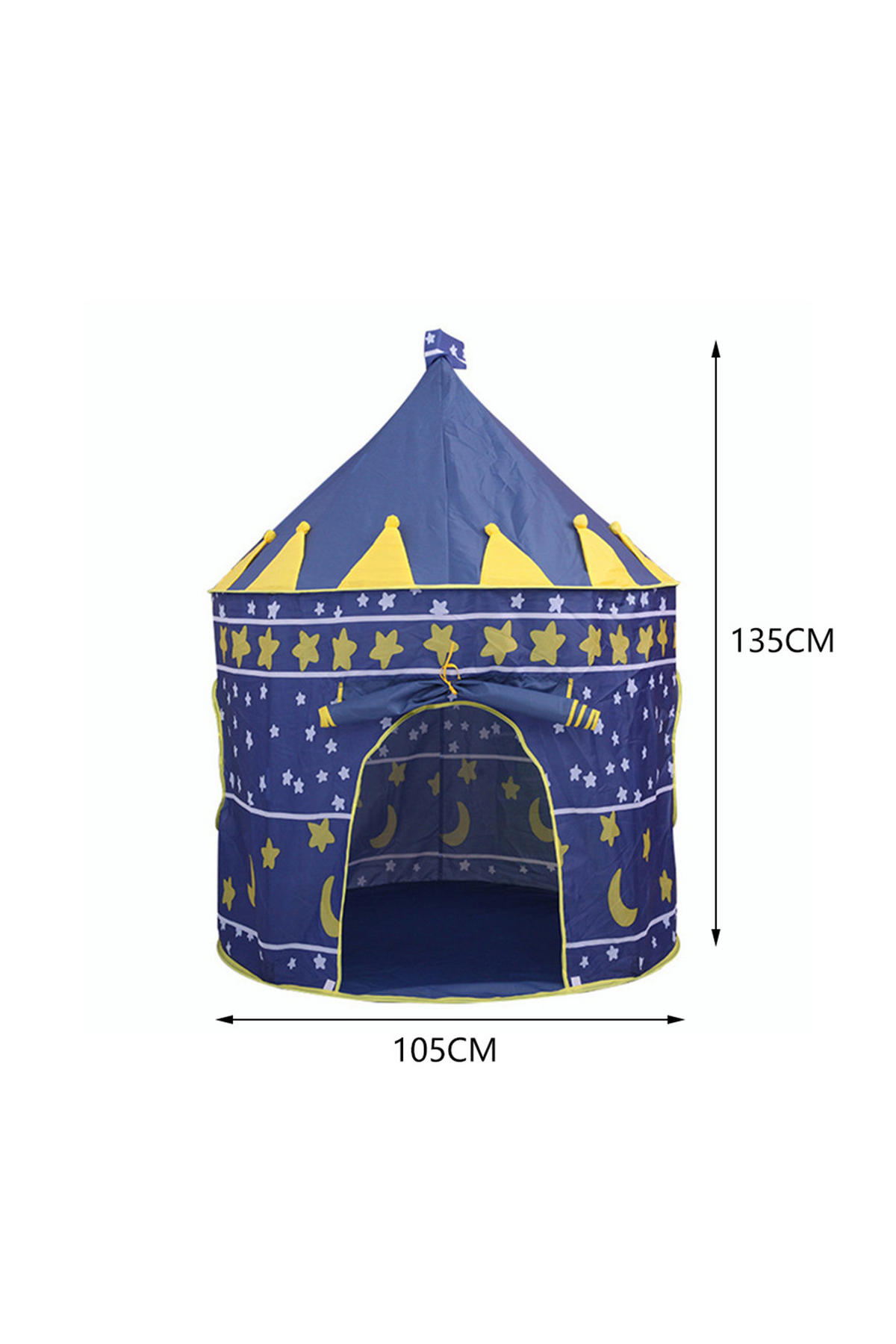 KINDERZELT Nachthimmel-Motiv aus Polyester in Dunkelblau Faltbar Geräumiger Innenraum Praktisch 105 x 105 x 135 cm - Dunkelblau, Kunststoff (105/105cm) - Livingandhome