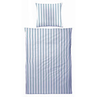 BETTWÄSCHE Biber 155x220 Blau gestreift Warmer Flanell Winter Bettbezug Streifen - Blau, Textil (155/220cm) - Carpe Sonno