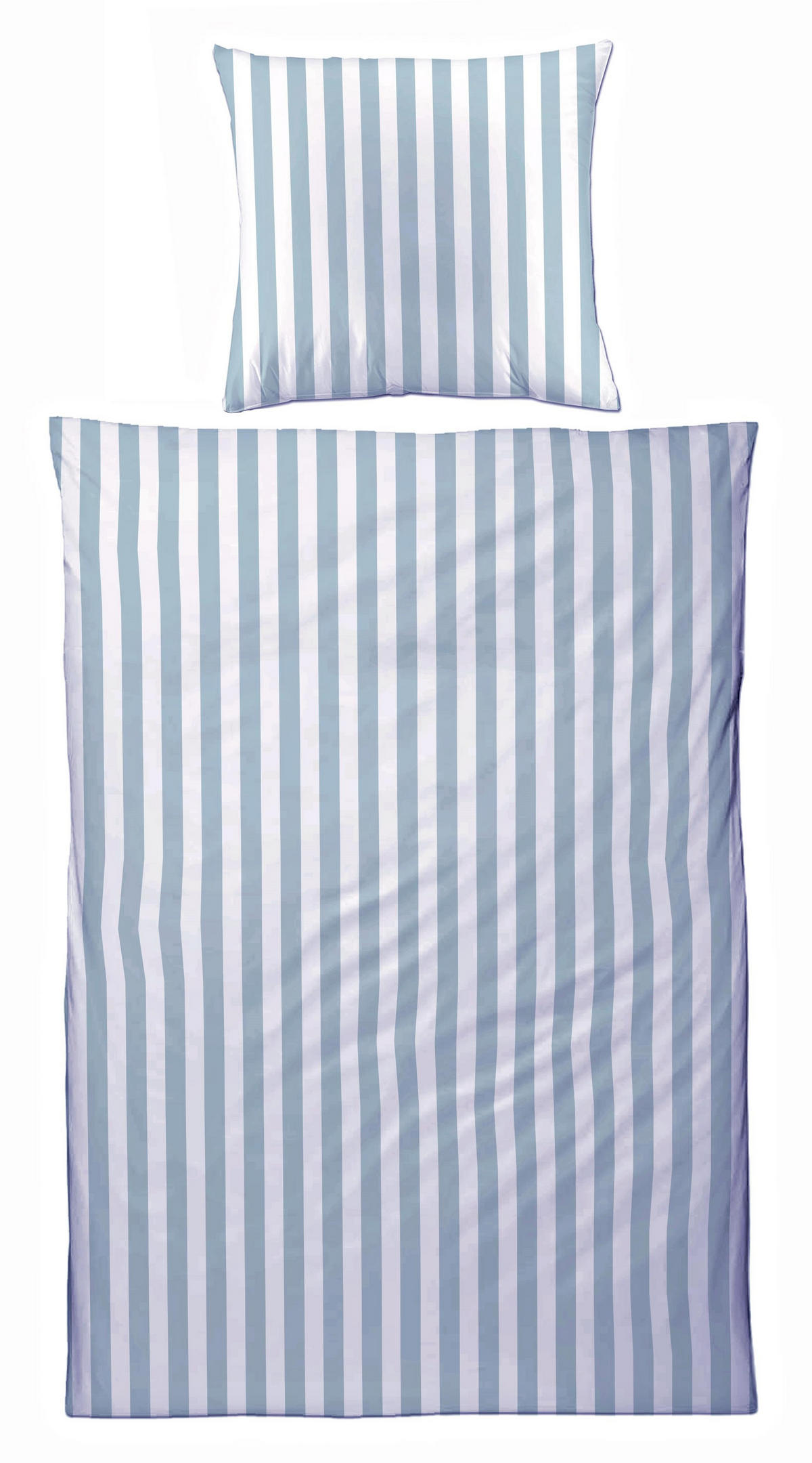 BETTWÄSCHE Biber 155x220 Blau gestreift Warmer Flanell Winter Bettbezug Streifen - Blau, Textil (155/220cm) - Carpe Sonno