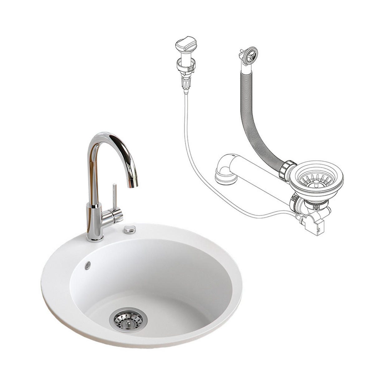 UMYVADLO Bílá - bílá, keramika (50.5/19/50.5cm) - Bergstroem