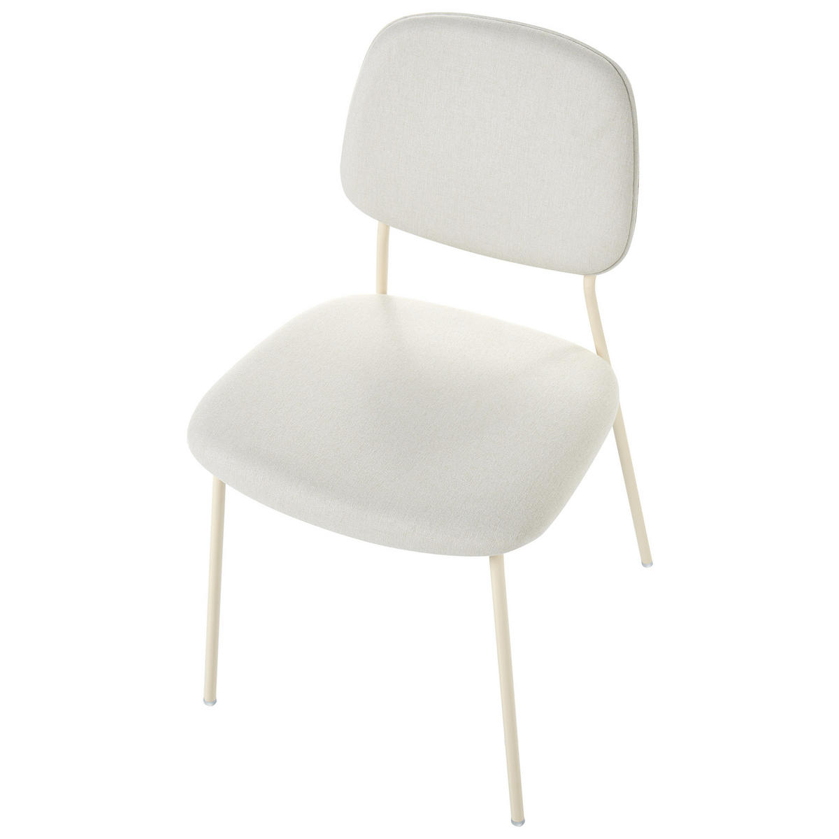 ESSZIMMERSTUHL 4er Set Stoff Cremeweiß Riley - Beige/Weiß, Textil/Metall (48/83/52cm) - Beliani